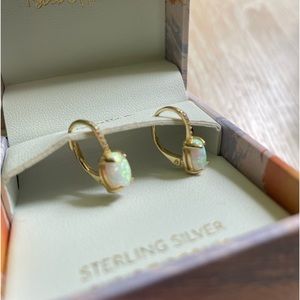 Isabella Opal and Sterling Silver (Gold) drop earrings